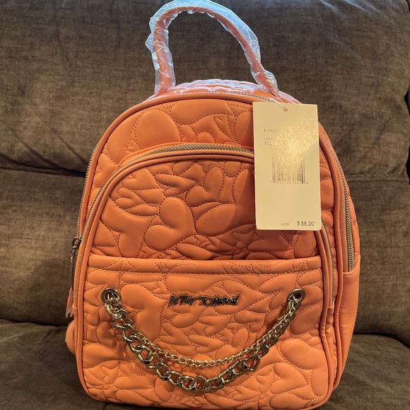 Betsey Johnson Amor mini backpack purse hearts romantic eclectic feminine unique Luv Betsey Johnson Quilted Hearts Backpack School Bag NWT | eBay main image 4